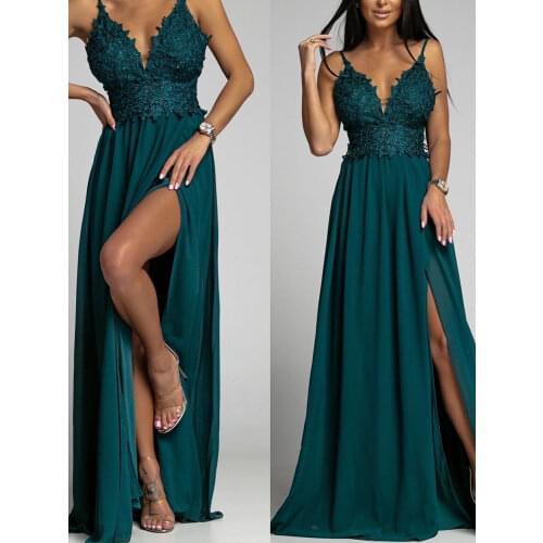 Women Sleeveless Off Shoulder Long Dresses Elegant Backless Lace-Up Bowknot Party Dress Sexy Deep V Neck Lace Mesh Maxi Dress