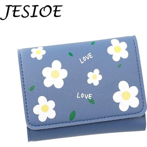 Women Casual Small Wallets Lether Purse Ladies MIni Simple Card Bags for Female Flowers Clutch Women Money Phone Heart Wallets