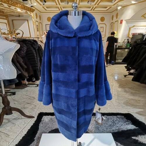 WINTER PALACE 2020 fashion sheared mink fur coat imported fur coat womens fashion Bat style mink coat with winter