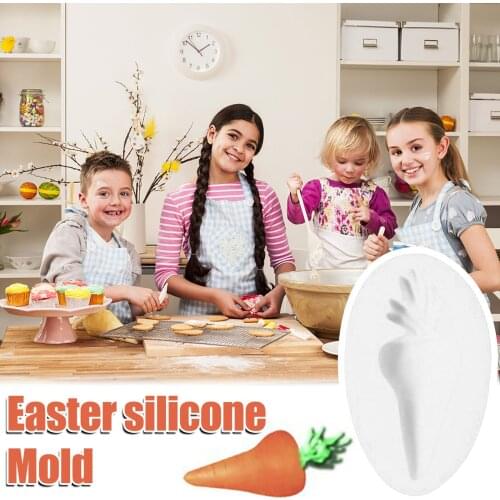 1PC Silicone Bunny Baking Pan Easter Cake Mold Easter Bunny DIY Baking Tools Carrot Mould Vegetable Biscuit Baking Plate Mould