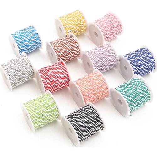 10Meter 100% Double Color Cotton Rope Line Cord Macrame Rope Twisted String For Handmade Rope DIY Craft Home Textile Accessories