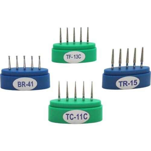 100pcs Dental Diamond Burs Medium FG 1.6M Drills for Dental High Speed Handpiece Polishing Smoothing