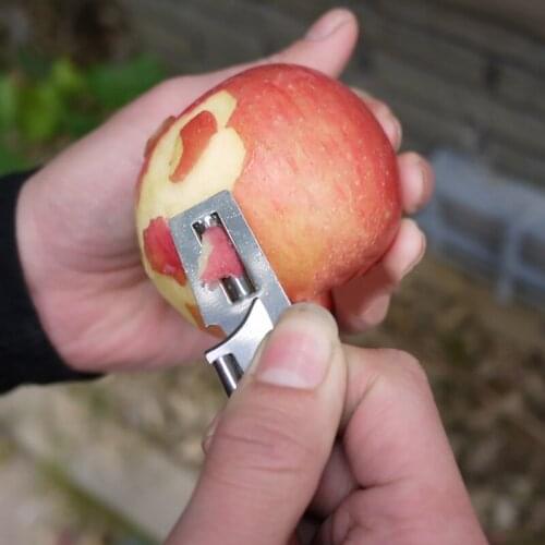 2 in 1 EDC Pocket Multi Tool Outdoor Can Opener Fruit Multi Peeler Cutter Double Peeler Stainless Steel Bi-planer Knife