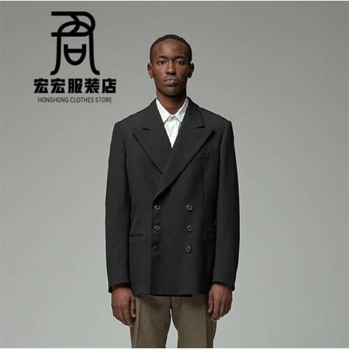 Original design of mens suit double-breasted lapel loose classic tailored mens wear in large size M-6XL