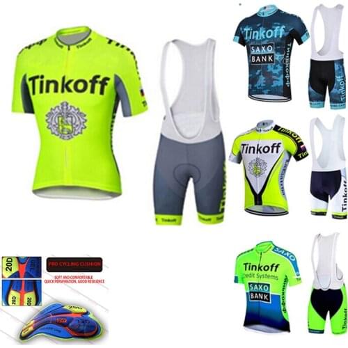 20D GEL Factory Direct SaxoBank Tinkoff Summer short sleeve Cycling Jerseys Suit Mtb Cycling Clothing