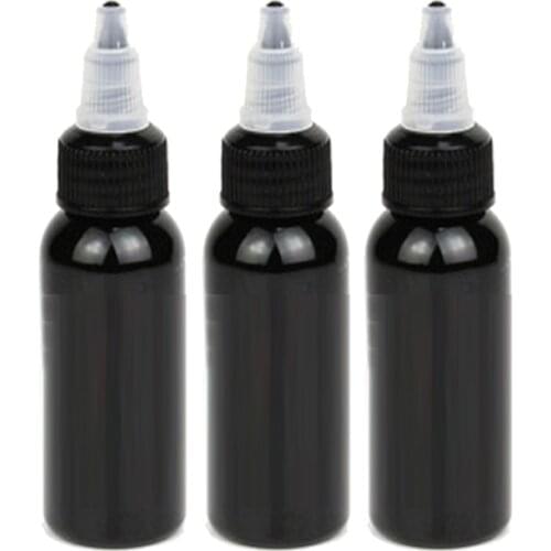 3 Bottles 30ml/bottle Black Temporary Tattoo Ink For Body Paint Small Tattoos Airbrush Spray Color