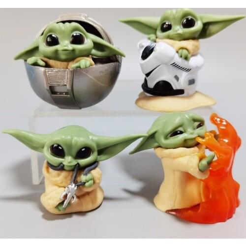 4pcs Disney Baby Yoda Model Star Wars Figure Toys Cute Pvc Anime Action Figures Movies And Tv Manga Doll For Boys Children Gift