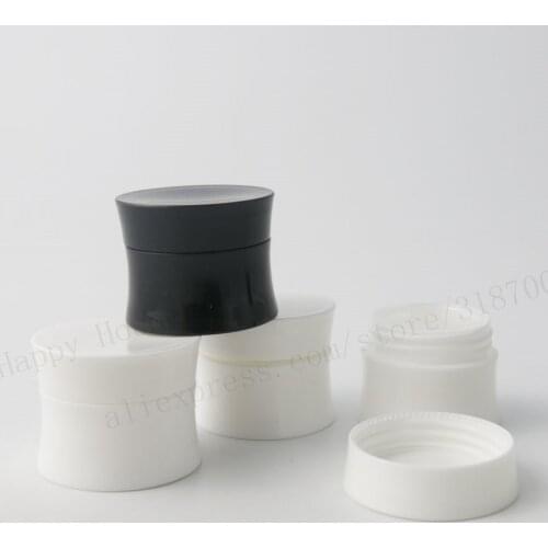 50pcs x 15g 30g 50g White Black Small Empty Cosmetic Refillable Bottles Plastic Eyeshadow Makeup Face Cream Jar Pot Container