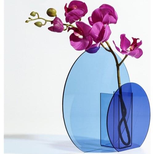 Color Acrylic Vases Nordic Style Flower Vase Floral Container Decorative Wedding Party Home Office Decoration Ornaments