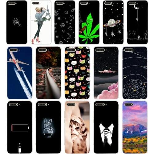 H case cover for huawei Y6 2018 case back cover full 360 protective soft tpu sillicone Coque cute