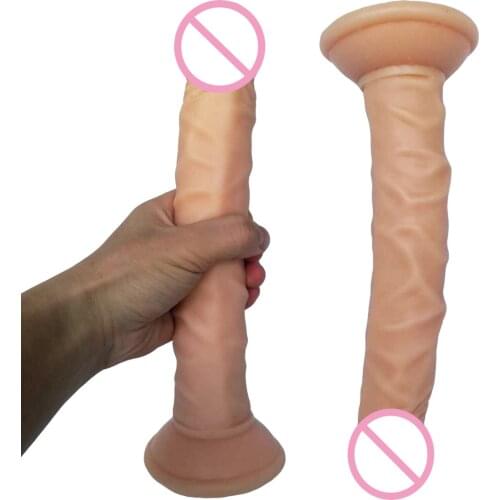 HOWOSEX Super Huge long 25*4cm Realistic Dildo soft penis Strong Elastic Vagina Massager with Suction Cup for Female sex toy