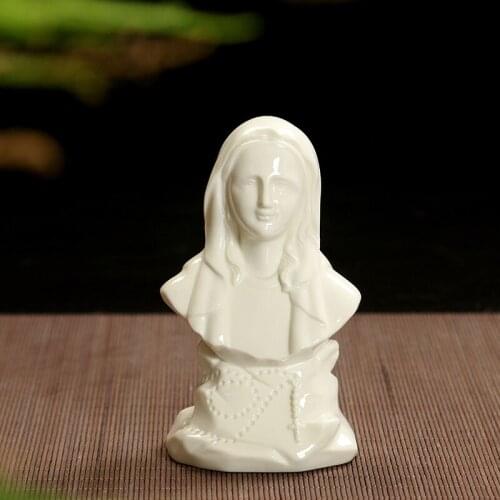 Catholic Holy Madonna Virgin Mary Ceramic Statuette Goddess Maria Figurine Statue White Porcelain Christ gift Lady of Lourdes