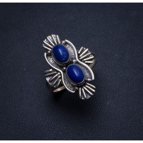 Natural Lapis Lazuli Handmade Unique 925 Sterling Silver Ring, US size 6.75 T6213