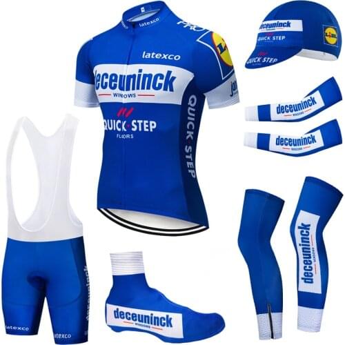 TEAM BLUE QUICK STEP cycling clothing 16D bike shorts FULL Suit Ropa Ciclismo quick dry bicycling jersey Maillot sleeves warmers