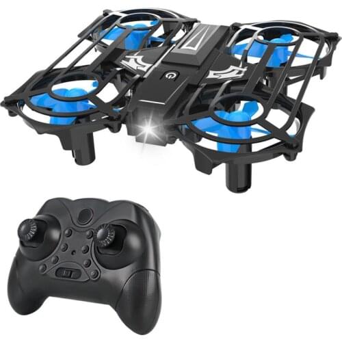 Mini Grid Remote Control Drone Airplane With 4 LED Light Fixed Height Automatic Height Stabilization Model Children Toy Aircraft