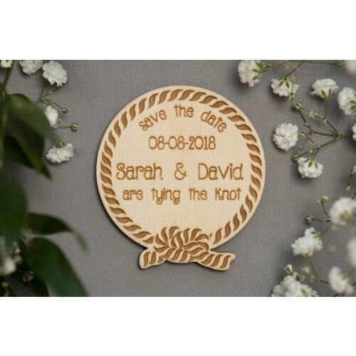 We Are Tying The Knot, Beach Save The Date, Knot Save The Date, Ship Wedding, Beach Wedding Magnet, Wooden Save The Date