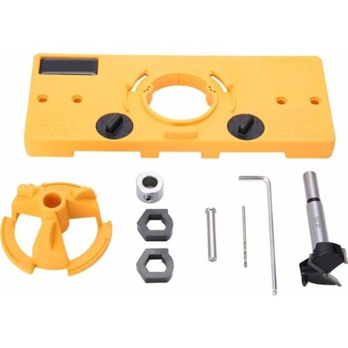 35MM Cup Style Hinge Jig Boring Hole Drill Guide + Forstner Bit Wood Cutter Carpenter Woodworking DIY Tools
