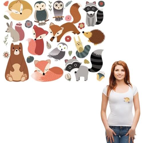 Little Hedgehog Iron On Patches Animal Pattern Clothes Stickers Iron On Fashion Diy Accessory Heat Transfer Stripe