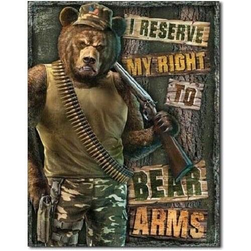 New I Reserve My Right to Bear Arms Decorative Metal Tin Sign Signs Vintage Road Signs High Way Metal Tin Sign (20x30cm)
