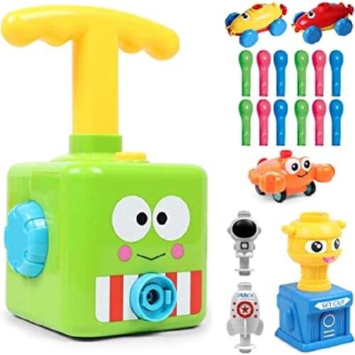 Two-in-one New Power Balloon Car Launch Tower Toy Inertial launcher Education Science Experiment Puzzle Fun Toys for Children