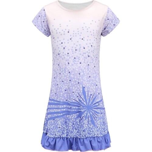 Girls Kids Sleepwear Nightgown Flutter Sleeve Nightdress Colorful ballet gym suit dance suit Pajamas Dress 3-10 Years
