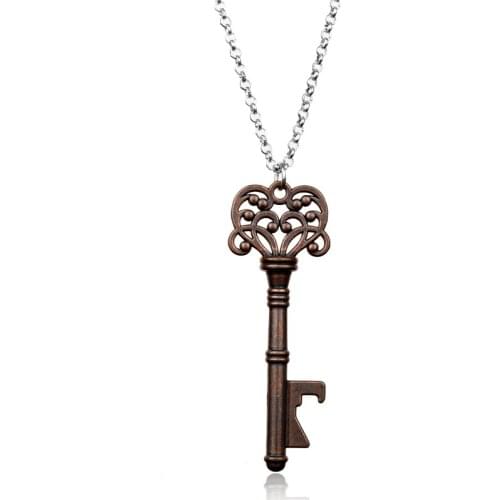 Gothic Key Shape Necklace Bottle Opener Hollow Jewelry Props Drop Shipping
