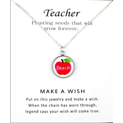 Teachers' Day Gift for Graduate Teacher Apple Teachers Chokers Necklaces for Women