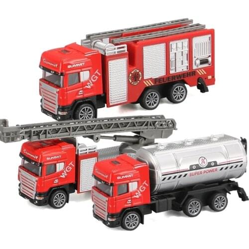 30 Style Fire Rescue Truck Model 1:64 Scale Pull Back Alloy Diecasts & Toys Vehicles Spray Water Car Toy for Children Boys S016