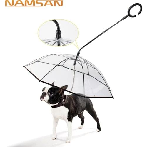 Transparent Pet Umbrella for Dogs C-shaped Umbrella Pet Supplies Adjustable for Walking Dogs in Rainy Harnesses Leads