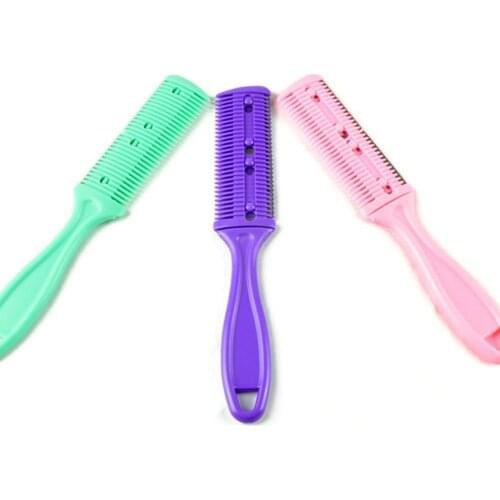 1pc Hair Cutting Comb Hair Trimmer Cutting Thinning Tool Hair Brushes with Razor Blades Barber Tool Hair Salon DIY Styling Tools