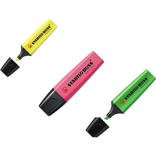 Stabilo Boss Original 3 Color Highlighter Pen Set Bundle Pastel Marking Pen Highlighter Pen Felt Pen Original Fast Shipping