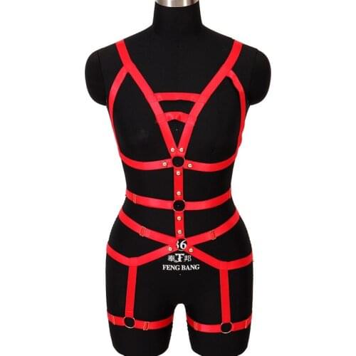 Sexy Full Body Harness Bondage Lingerie Erotic Women Punk Gothic Harness Bra Chest Restrict Straps Suspenders Belt Clothing