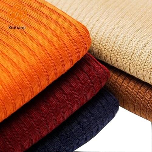 Wool Cashmere Anti-Pilling Rib Knitted Fabric Sweater Bottoming Shirt Clothing Sewing Material 50*155cm 215gsm A0346