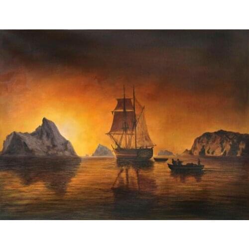 Modern Art Painting Boats Arctic Scene William Bradford oil Paintings Canvas Reproduction hand painted High quality