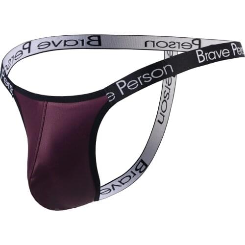 2020 Gay Thong G-string High Quality PU Leather Mens Bikini Sexy T-back Underwear Men Erotic Penis Mens Stage String Homme