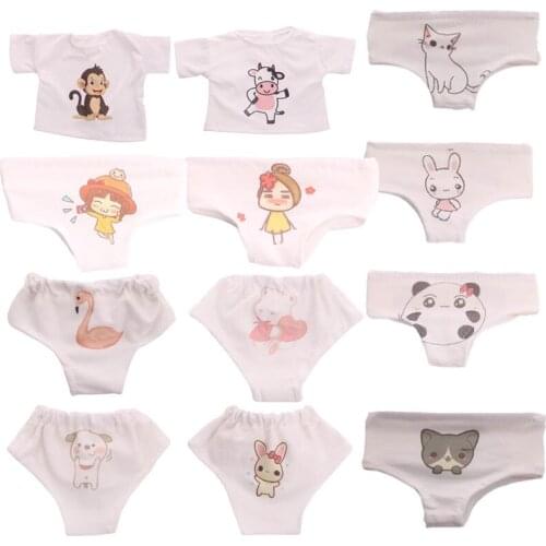 So Cute! Doll Clothes Fashion Cartoon Underwear Fit 18 Inch American & New Born Baby 43CM Doll Accessories,Our Generation ,Gifts