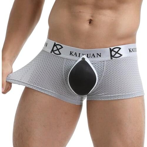 Men Jockstrap Sexy Underwear Enhance Frontal Protection Pad Boxer Shorts Men Gay Underwear Penis Pouch Pad Underpants