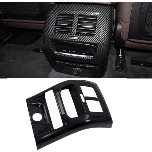 Carbon Fiber Rear Armrest Box Rear Air Conditioning AC Vent Outlet Molding Cover Kit Trim For BMW X3 G01 2018 2019