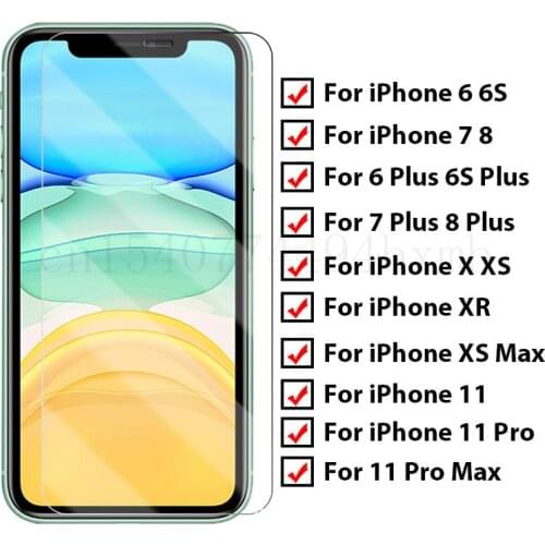 Tempered Glass For iPhone 11 12 Pro Max mini XR X XS MAX SE 2020 7 8 6 6S Plus Screen Protector phone film Scratch resistant