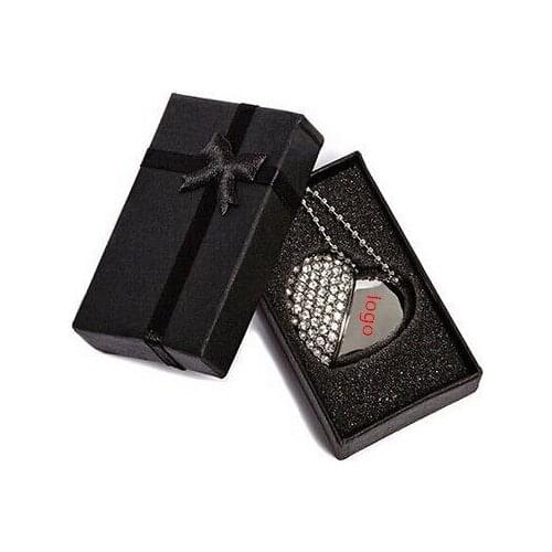 Custom Wedding Logo Crystal USB with Key Chain With elegant Box usb 3.0 memory flash stick pen drive