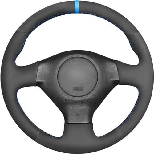 Suede Light Blue Marker Car Steering Wheel Cover for Subaru Legacy Forester Outback Impreza WRX 2003-2007 Saab 9-2X 2005 2006