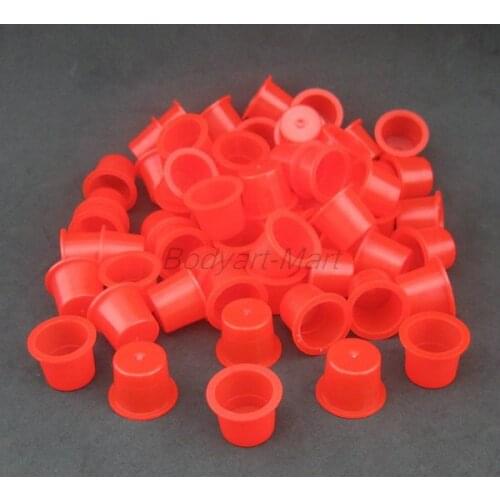 100PCS Large Size Microblading Eyebrow Tattoo Plastic Ink Cap Cups Pigment Clear Holders For Needle Tip Accessories Supply