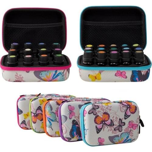 15 Bottles Essential Oil Case Carrying Holder Portable 10/15ml Perfume Oil Nail Polish Storage Bag Organizer Travel Storage Box