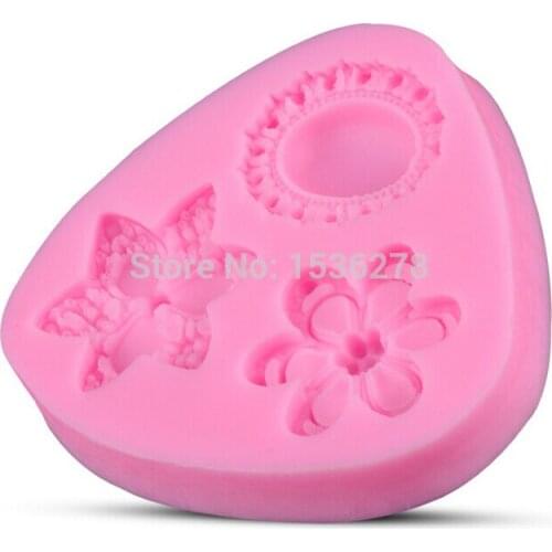 3D Silicone Molded Three Different Flowers Shaped Fondant Flowers Die Sugar Art Tools DIY Cake Decorating Tools A213