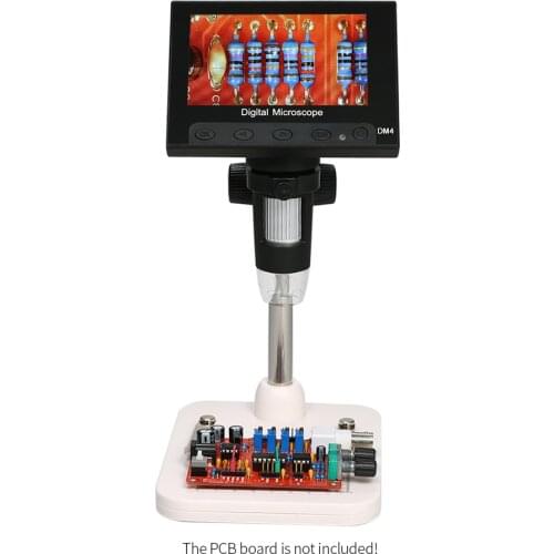 4.3"LCD Display USB Electronic Digital Microscope 5.0MP DM4 VGA Microscope with 8 LED Stand for PCB Motherboard Repairing tool