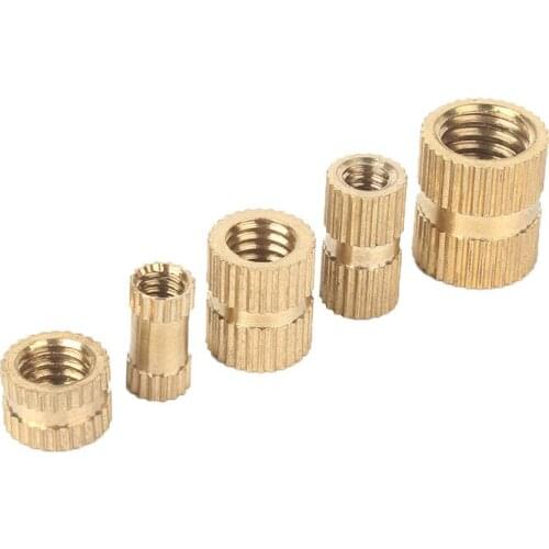 50pcs/100pcs M2 M2.5 M3 M4 M5 Round Brass insert nut Injection Molding Brass Knurled Thread Inserts Nuts Metric thread
