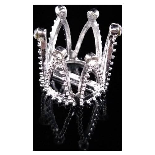 50pcs 3D Crown Hairpin Hair Clip Headwear Accessories Rhinestone Applique Metal strass Wedding Decor Buckle Button Embellishment