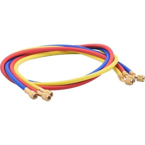 60 Inch 1/4Inch SAE Air Conditioning Refrigeration Charging Hose Tube 800PSI Conditioner Refrigerant Manifold for R410