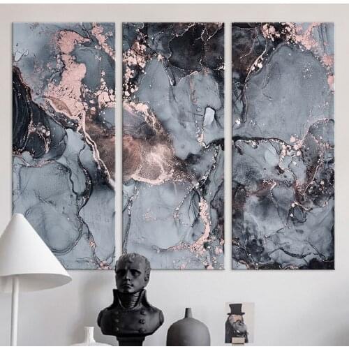 Nordic Abstract Wall Art Prints Alcohol Ink Pattern Canvas Paintings Multicolored Marble Pictures Posters for Bedroom Home Decor