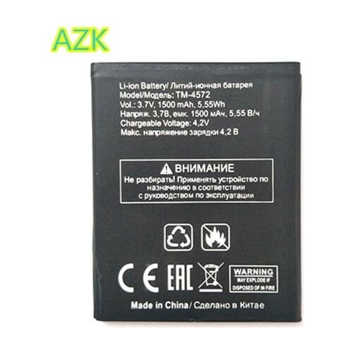 AZK NEW 3.7V 1500mAh battery for texet TM-4572 TM4572 4572 mobile phone smart phone battery
